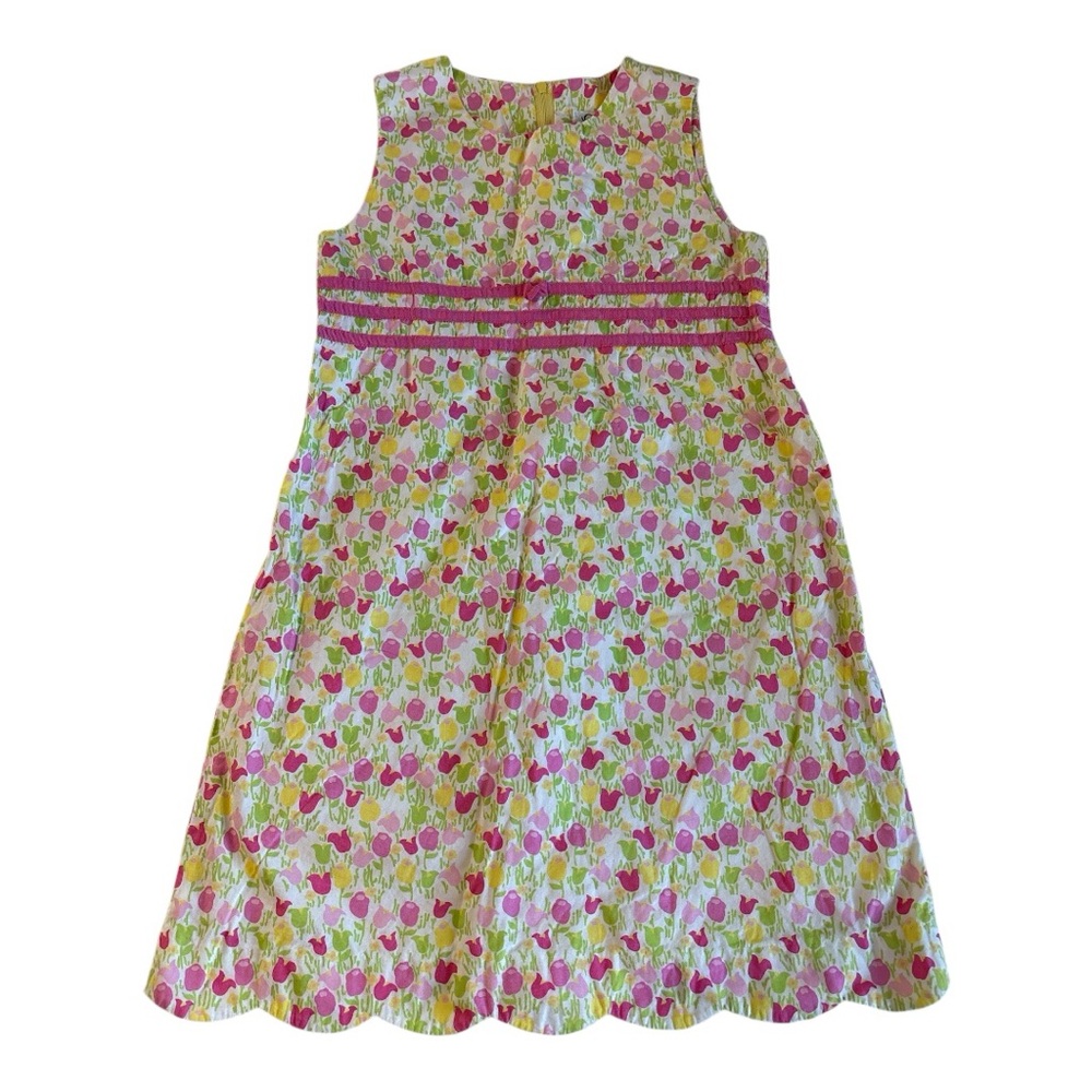 Vintage White Label Lilly Pulitzer Tulip Print Floral Dress Girls Size 7